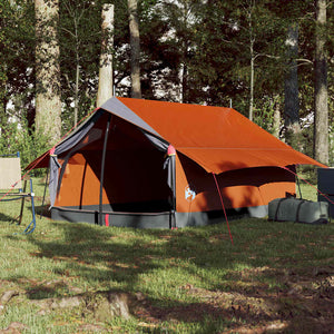 vidaXL 2-Person Camping Tent Grey and Orange Water-Resistant
