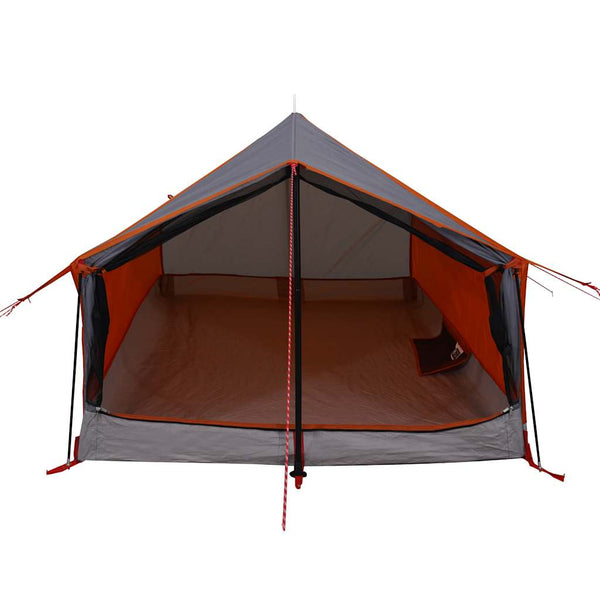 vidaXL 2-Person Camping Tent Grey and Orange Water-Resistant
