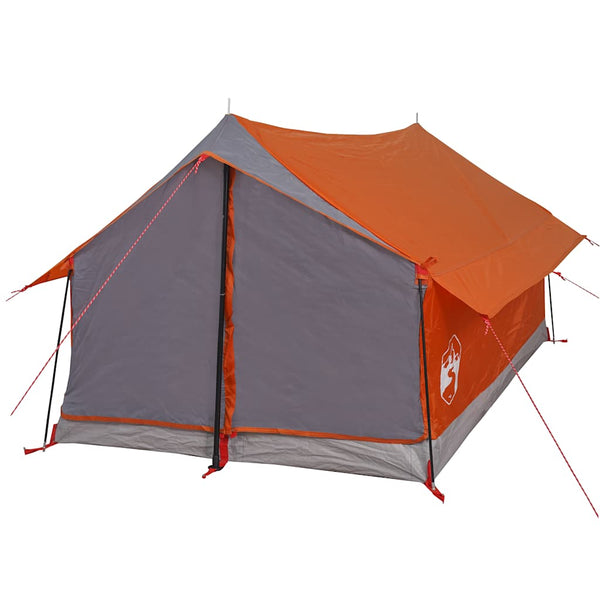 vidaXL 2-Person Camping Tent Grey and Orange Water-Resistant