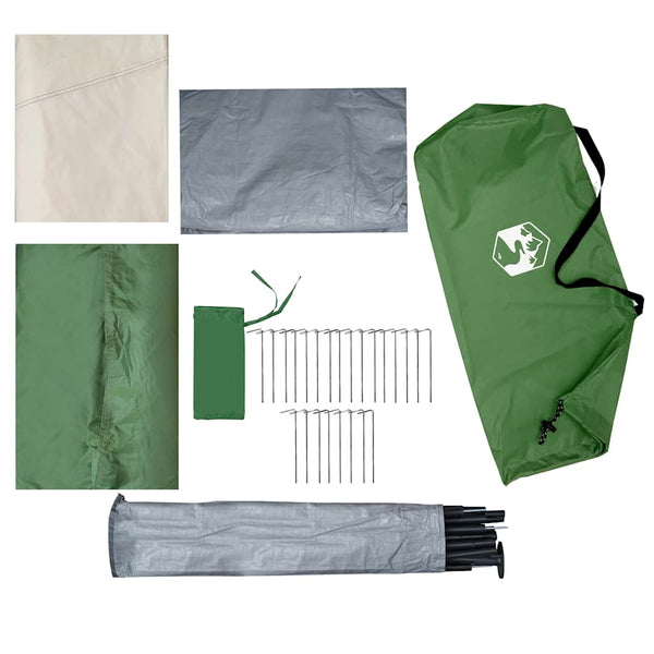 vidaXL 3-Person Camping Tent Green Waterproof