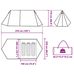 vidaXL Camping Tent 3-Person Blue Waterproof
