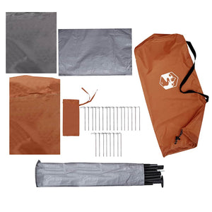 vidaXL 3-Person Camping Tent Grey and Orange Waterproof