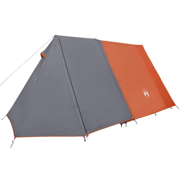 vidaXL 3-Person Camping Tent Grey and Orange Waterproof
