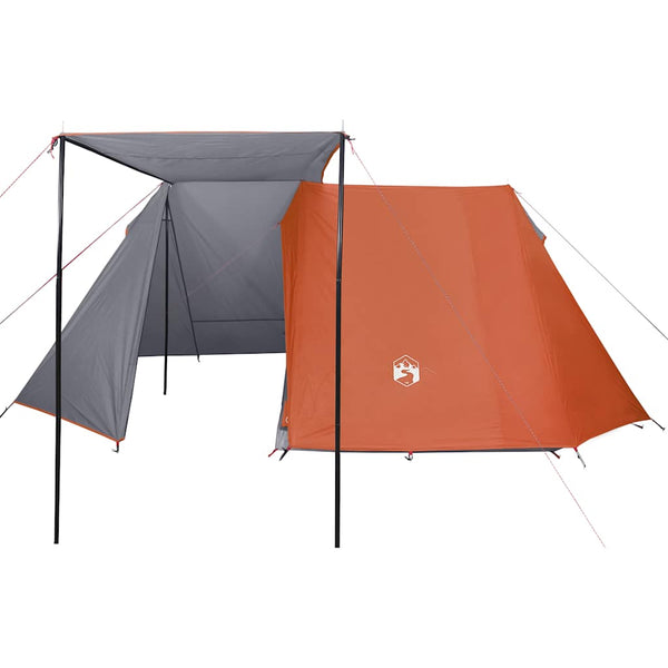 vidaXL 3-Person Camping Tent Grey and Orange Waterproof