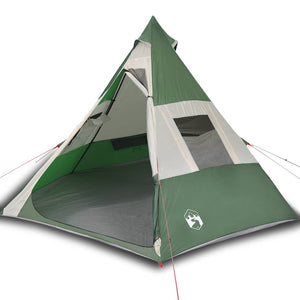 vidaXL Tipi Tent 7-Person Green Waterproof