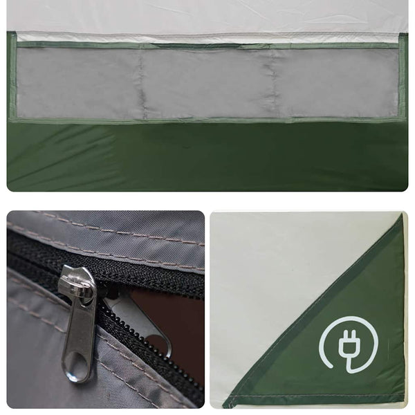 vidaXL Tipi Tent 7-Person Green Waterproof