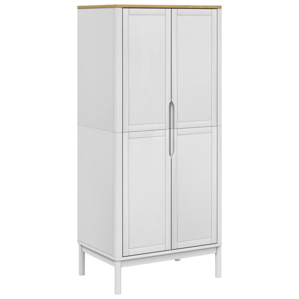 vidaXL Wardrobe FLORO White 77x53x171 cm Solid Pine Wood