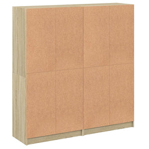 vidaXL Book Cabinet with Doors Sonoma Oak 136x37x142cm Engineered Wood