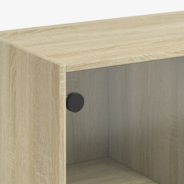 vidaXL Book Cabinet with Doors Sonoma Oak 136x37x142cm Engineered Wood