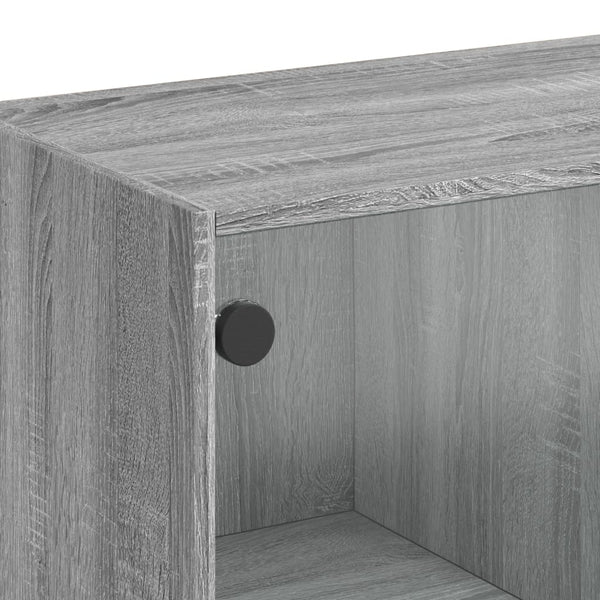 vidaXL Bookcase with Doors Sonoma Grey 136x37x142 cm Engineered Wood