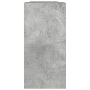 vidaXL Book Cabinet with Doors Concrete Grey 204x37x75 cm Engineered Wood