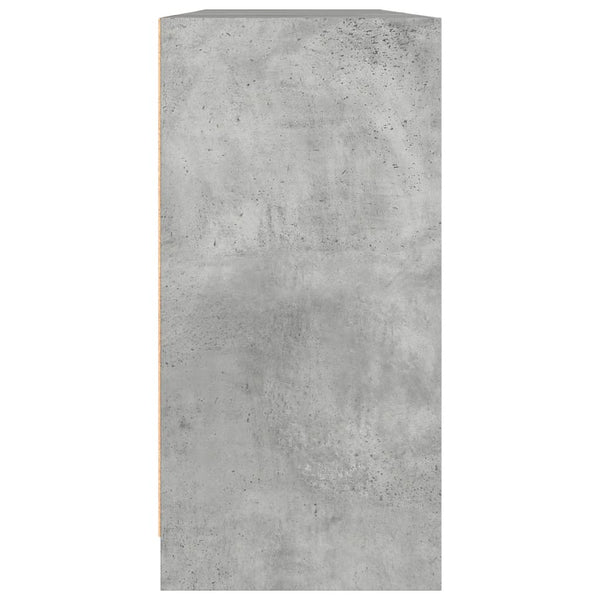 vidaXL Book Cabinet with Doors Concrete Grey 204x37x75 cm Engineered Wood
