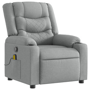 vidaXL Massage Recliner Light Grey Fabric