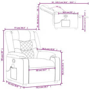 vidaXL Massage Recliner Light Grey Fabric