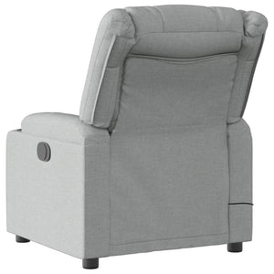 vidaXL Massage Recliner Light Grey Fabric