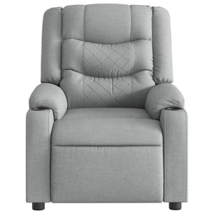 vidaXL Massage Recliner Light Grey Fabric