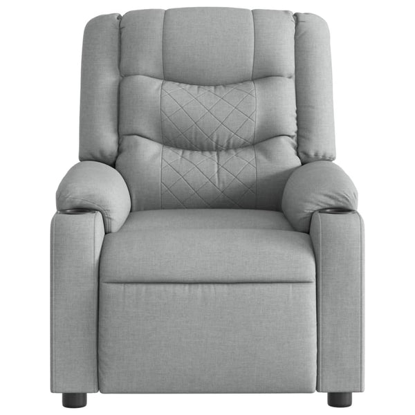 vidaXL Massage Recliner Light Grey Fabric
