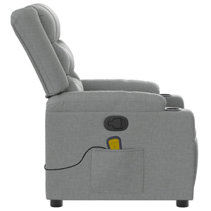 vidaXL Massage Recliner Light Grey Fabric