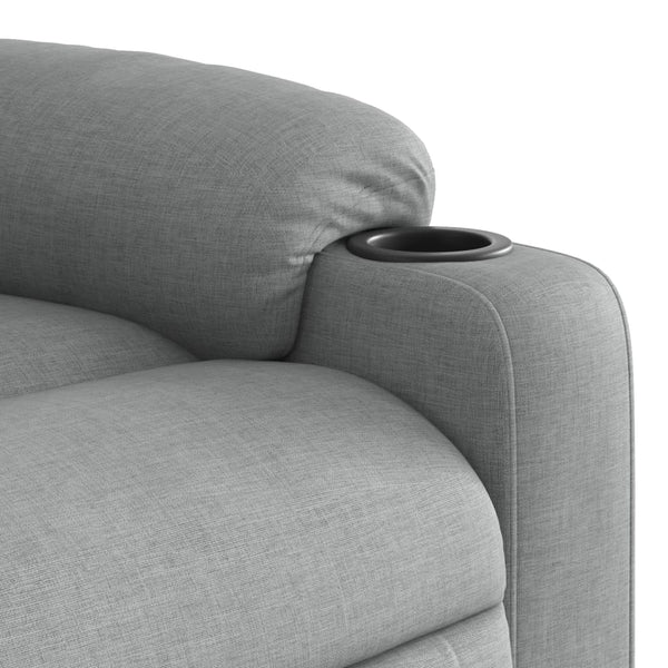 vidaXL Massage Recliner Light Grey Fabric