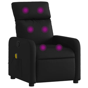 vidaXL Massage Recliner Black Faux Leather
