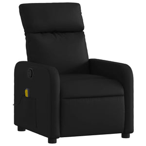 vidaXL Massage Recliner Black Faux Leather