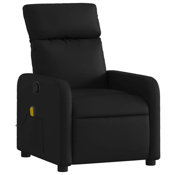 vidaXL Massage Recliner Black Faux Leather