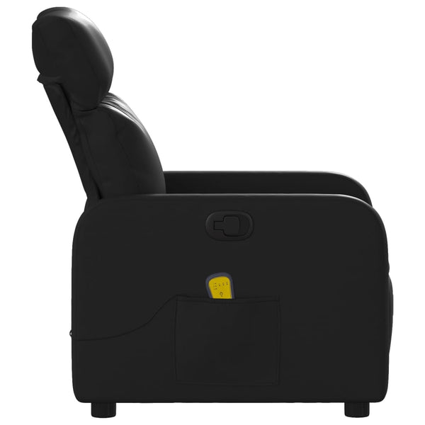 vidaXL Massage Recliner Black Faux Leather