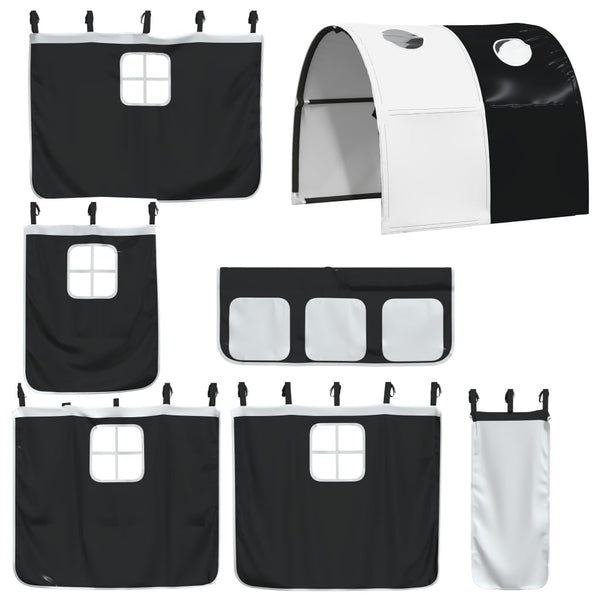 vidaXL Kids' Loft Bed with Tunnel White & Black 80x200 cm Pine Wood