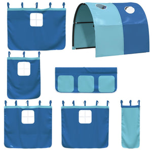 vidaXL Kids' Loft Bed with Tunnel Blue 80x200 cm Solid Pine