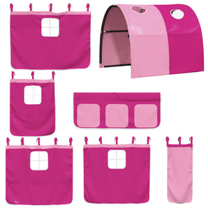 vidaXL Children's Loft Bed with Tunnel Pink 90x190 cm Solid Pine Wood