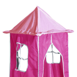 vidaXL Kids Loft Bed with Tower Pink 80x200 cm Solid Pine Wood
