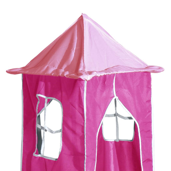 vidaXL Kids Loft Bed with Tower Pink 80x200 cm Solid Pine Wood