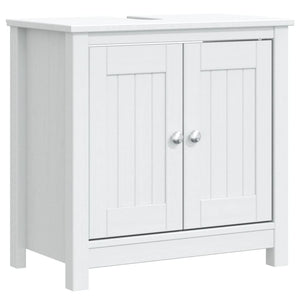 vidaXL 2-Piece Bathroom Furniture Set BERG White Solid Pine Wood
