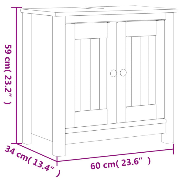 vidaXL 2-Piece Bathroom Furniture Set BERG White Solid Pine Wood