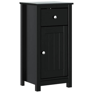 vidaXL 3-Piece Bathroom Furniture Set BERG Black Solid Pine Wood
