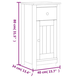 vidaXL 3-Piece Bathroom Furniture Set BERG Black Solid Pine Wood