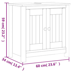 vidaXL 4-Piece Bathroom Furniture Set BERG White Solid Pine Wood