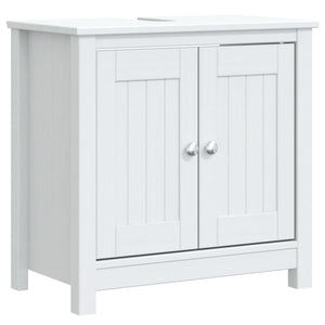 vidaXL 4-Piece Bathroom Furniture Set BERG White Solid Pine Wood