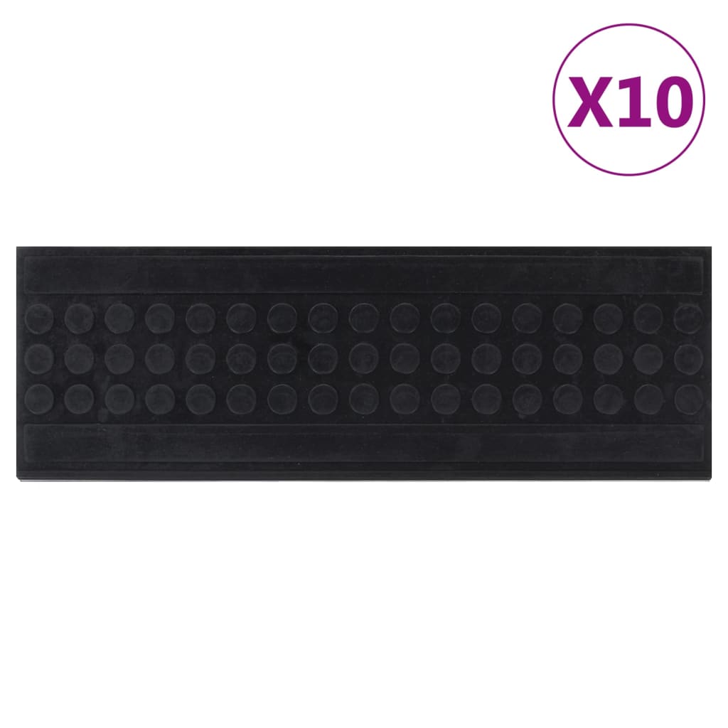 vidaXL Stair Mats 10 pcs 25x75 cm Rubber