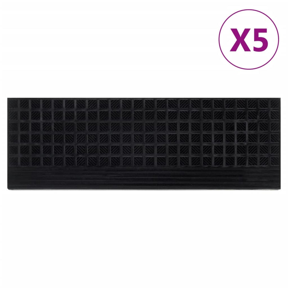 vidaXL Stair Treads 5 pcs. 25x75 cm Rubber