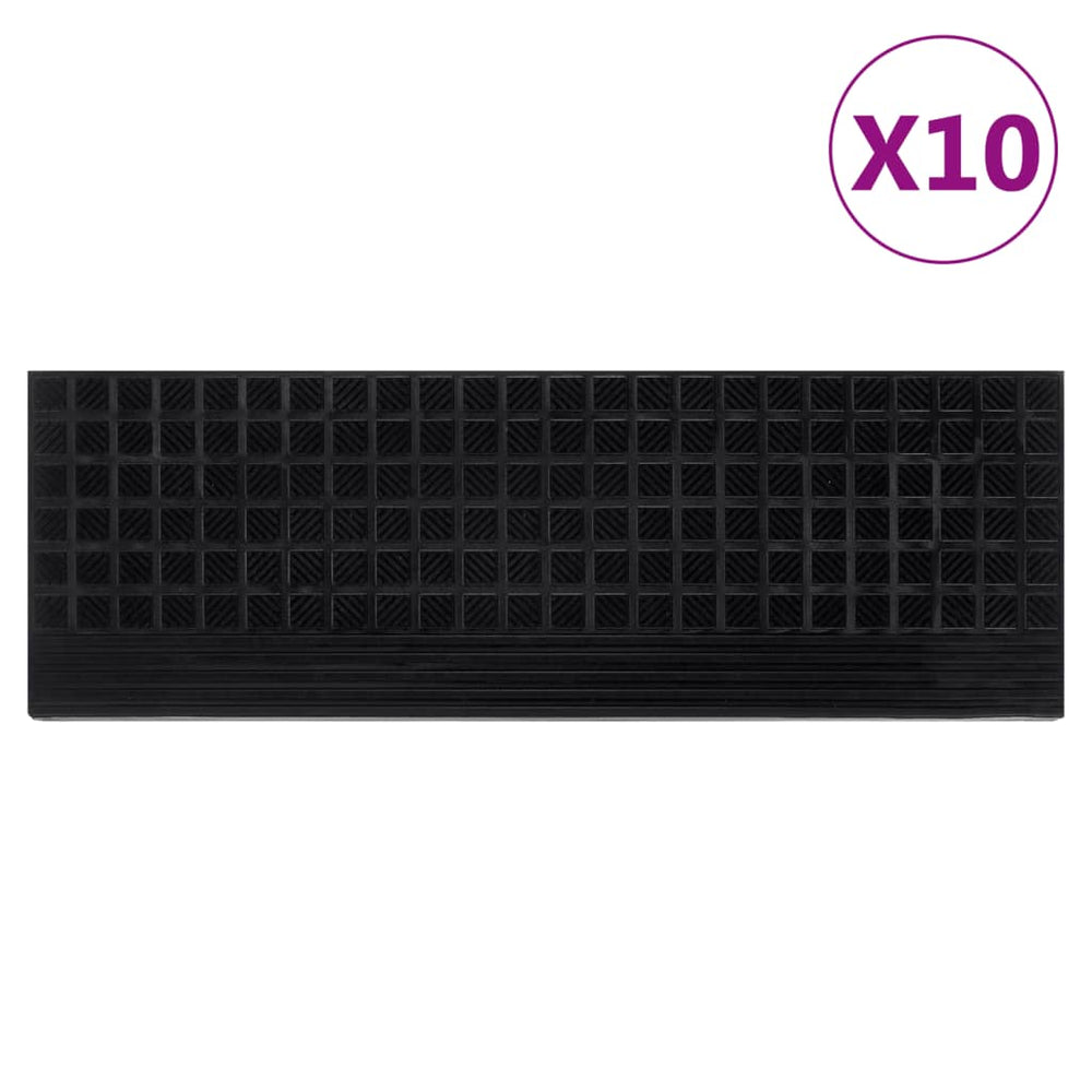vidaXL Stair Mats 10 pcs 25x75 cm Rubber