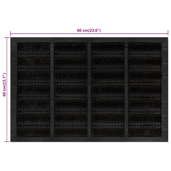 vidaXL Doormat Rectangular 40x60 cm Rubber and Coir