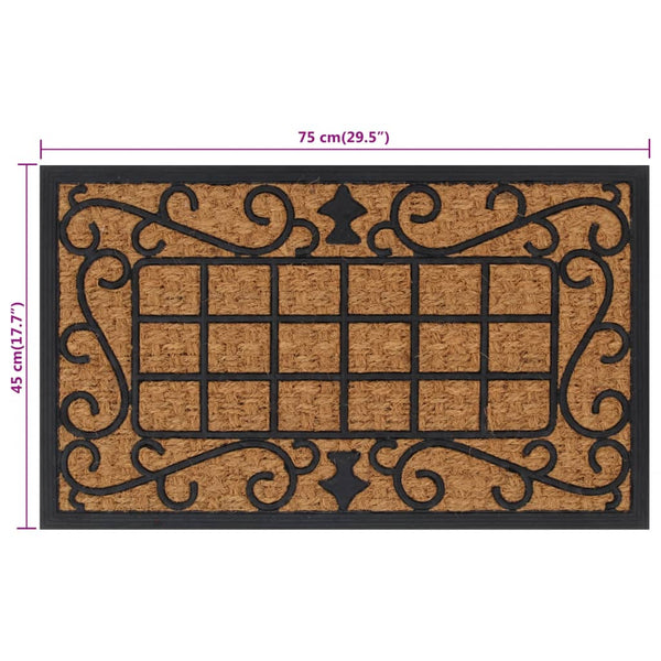 vidaXL Doormat Rectangular 45x75 cm Rubber and Coir