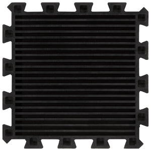 vidaXL Rubber Floor Tiles 16 pcs Black 16 mm 30x30 cm