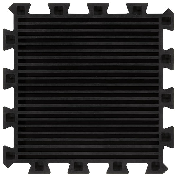 vidaXL Rubber Floor Tiles 16 pcs Black 16 mm 30x30 cm