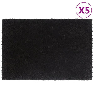 vidaXL Doormats 5 pcs. Black 40x60 cm Coir Tufted