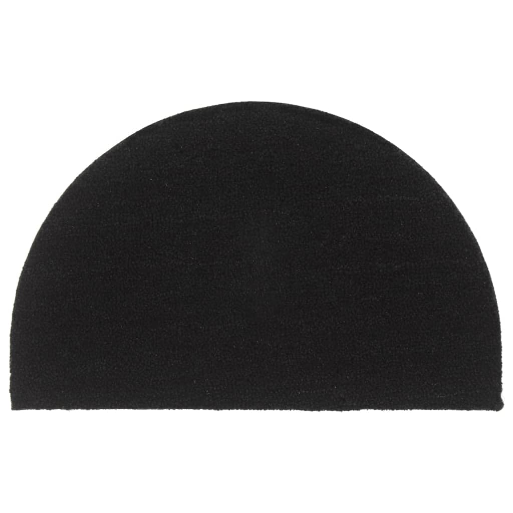 vidaXL Doormat Black Semi-circular 50x80 cm Coir Tufted