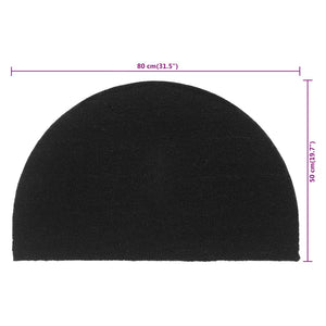 vidaXL Doormat Black Semi-circular 50x80 cm Coir Tufted