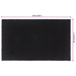 vidaXL Doormat Black 90x150 cm Coir Tufted