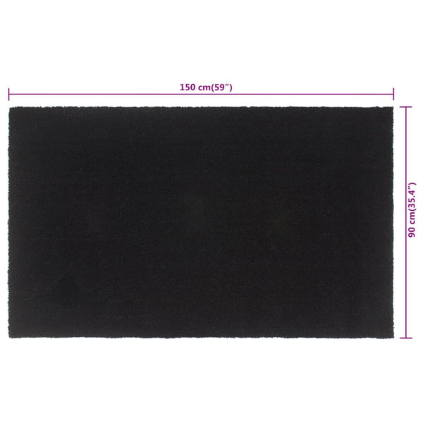 vidaXL Doormat Black 90x150 cm Coir Tufted